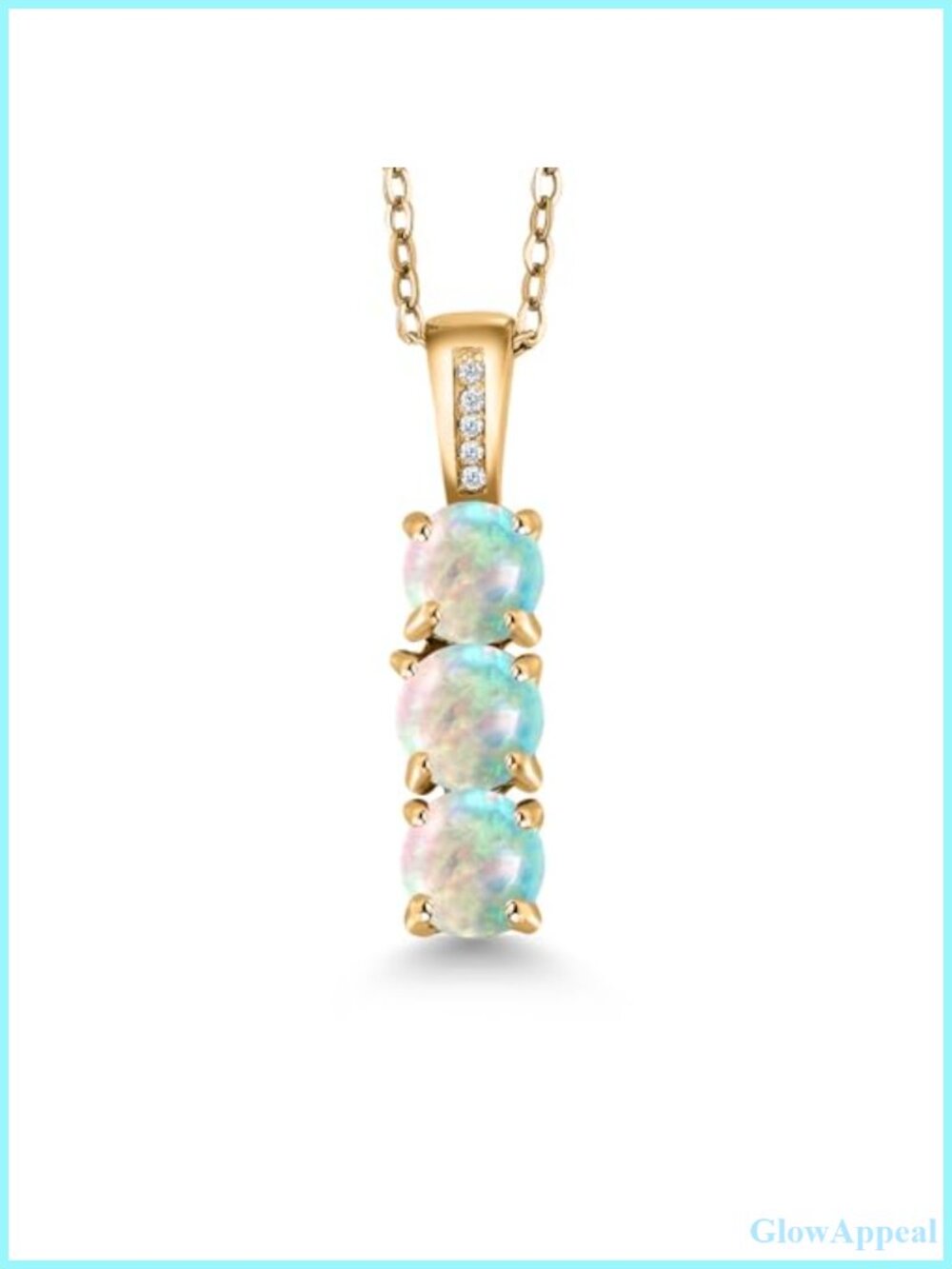 18K Yellow Gold Plated Silver 3 Gemstone Birthstone Mother Necklace 18 Inch